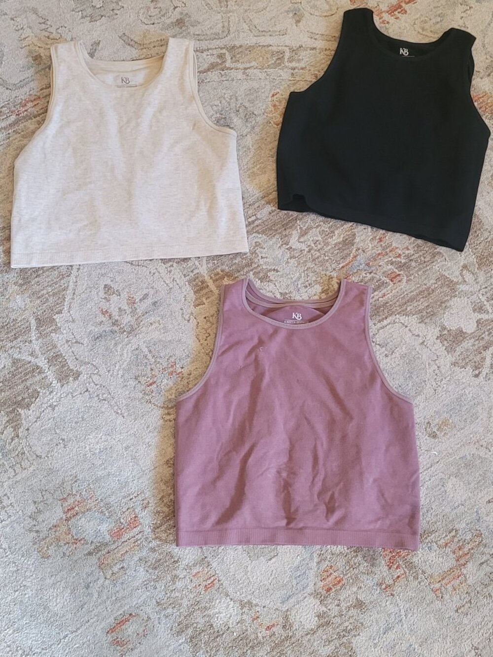 Kindred Bravely Ribbed Nursing Tank Trio in Black, Mauve, and Cream